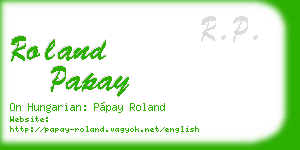 roland papay business card